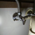 施工後：洗面下アングル形止水栓　カクダイ705-601-13