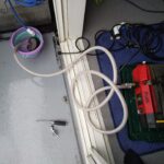 ベランダ排水の高圧洗浄作業