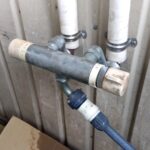さいたま市中央区の屋外混合水栓交換前のTOTO水栓