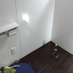 川口市差間で一体形トイレを撤去した後の排水・給水まわり